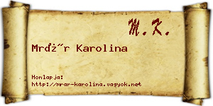 Mrár Karolina névjegykártya